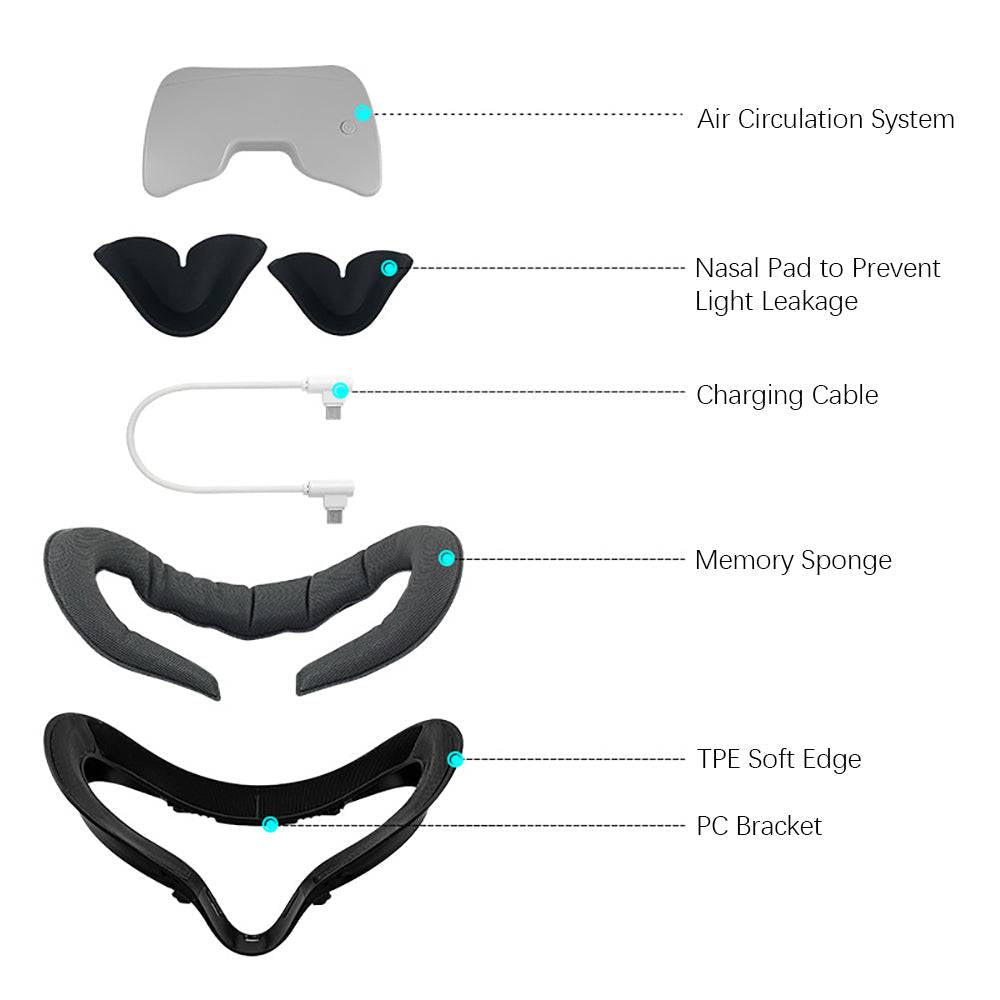 Head Strap with Cooling Air Fan for Oculus Quest 2